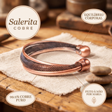 Pulseira de Malha em Cobre com Esferas