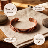 Pulseira em Cobre com Cinco Linhas Gravadas