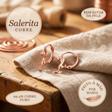 Brincos Espiral Martelada em Cobre