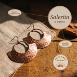 Brincos Leque Martelado em Cobre