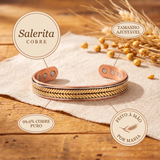 Pulseira Entrançada em Cobre com Nervuras em Espinha