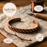 Pulseira Canelada em Cobre com Ímanes