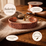 Pulseira Larga em Cobre com Letras Góticas Gravadas