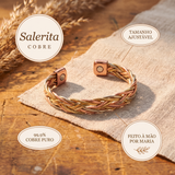 Pulseira Entrançada em Espinha em Cobre Tricolor