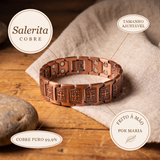 Pulseira de Elos Larga em Cobre com Pontos | Homem