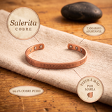 Pulseira em Cobre com Flores Gravadas
