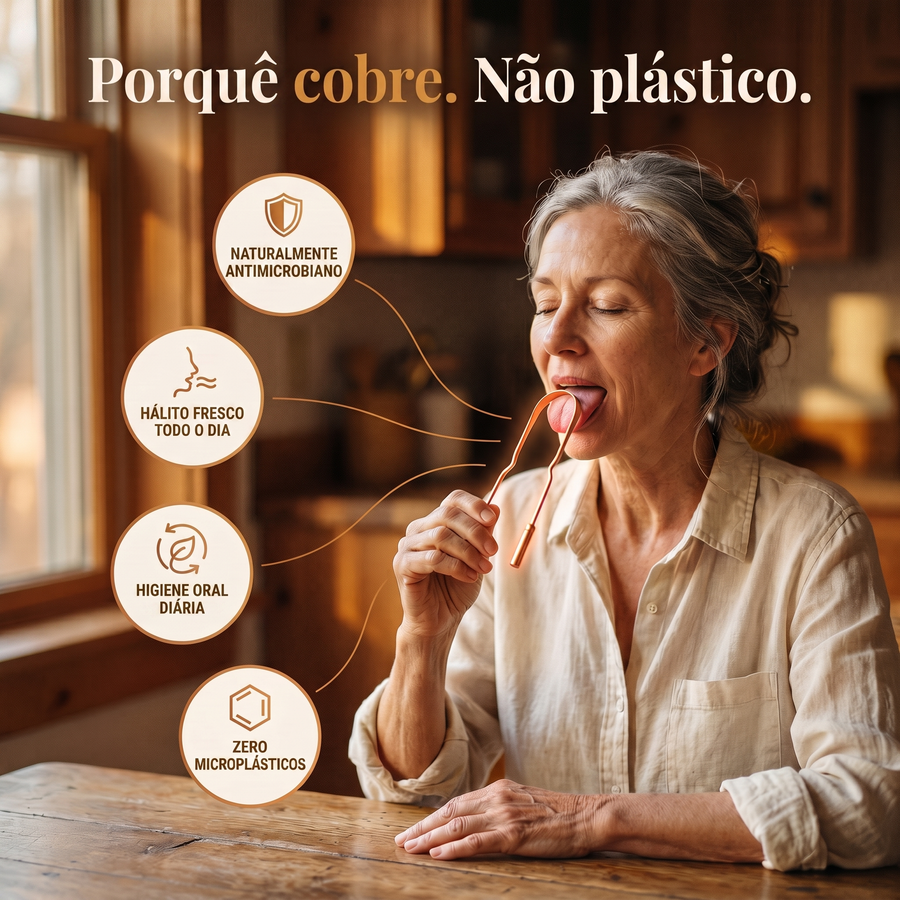 Raspador de Língua em Cobre