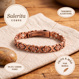 Pulseira de Elos Trevo em Cobre com Pedras