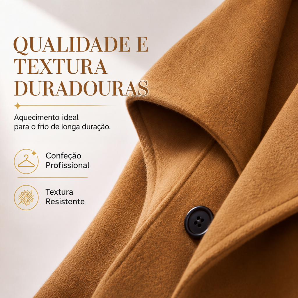 Qualidade e textura duradouras — pormenor do tecido e botão