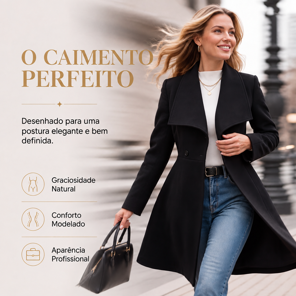 Casaco Leocádia preto — o caimento perfeito