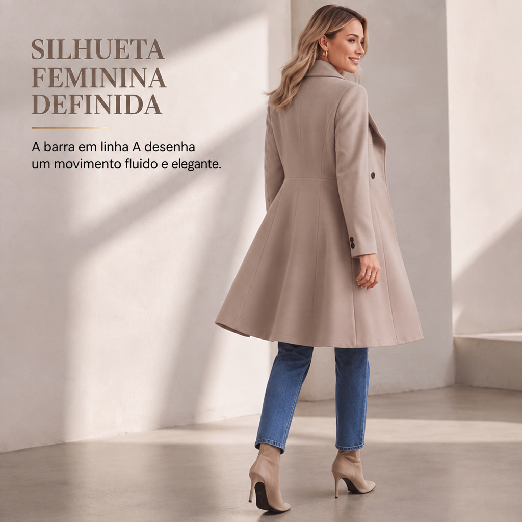 Silhueta feminina definida — barra em linha A