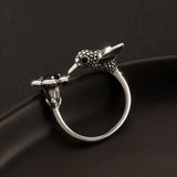 Bague Colibri et Fleur – Bague Ouverte Ajustable pour Femme