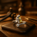 Bague réglable pour chien en argent sterling 925 avec zircone – Faite à la main