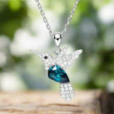 Collier Colibri Scintillant en Oxyde de Zirconium
