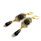 Brincos Pendentes Cristal Preto