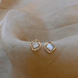 Brincos Lua com Cristal Dourado
