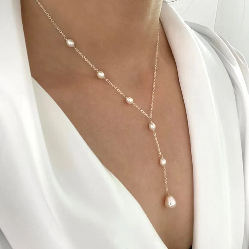 Colar Cascata com Pérolas