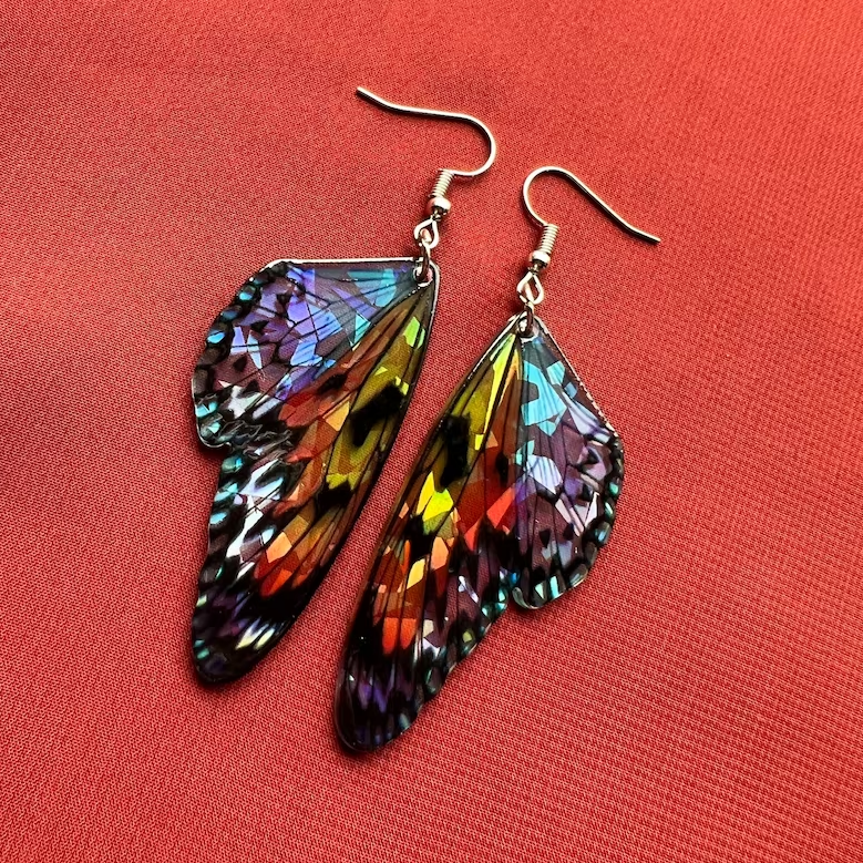 Boucles d'oreilles Papillon Vintage Ailes Colorées