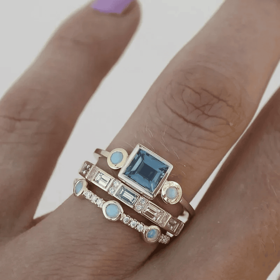 Conjunto de Anéis Azuis