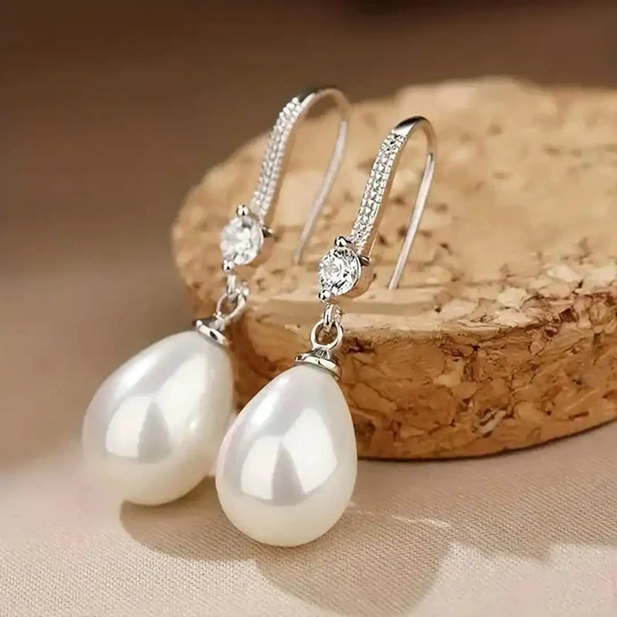 Brincos Pendentes Pérolas Brilhantes