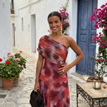 Paloma | Vestido Maxi Estampado de Um Ombro