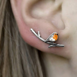 Boucles d'oreilles oiseaux vintage en argent