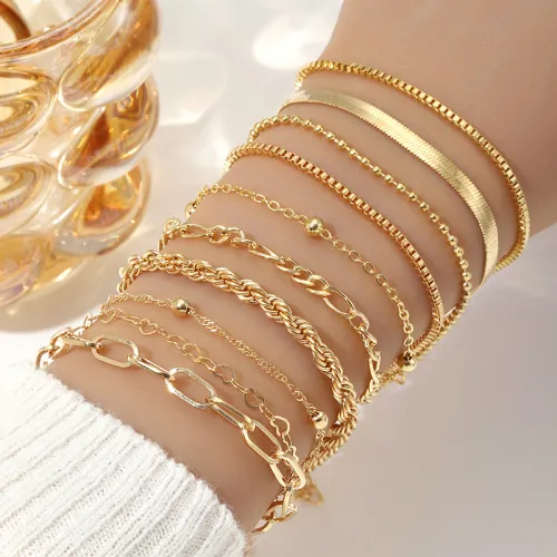 Conjunto de Pulseiras Finas com Pérolas