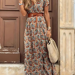Cristiana | Vestido Maxi Floral com Cinto