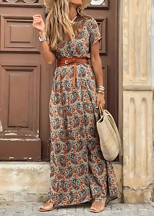 Cristiana | Vestido Maxi Floral com Cinto