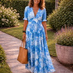 Yara | Vestido Maxi Floral com Decote em V