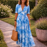Yara | Vestido Maxi Floral com Decote em V