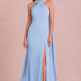 Ivone | Vestido de dama de honor tubinho em chiffon com detalhe drapeado