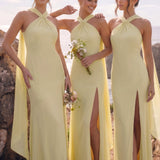 Ivone | Vestido de dama de honor tubinho em chiffon com detalhe drapeado