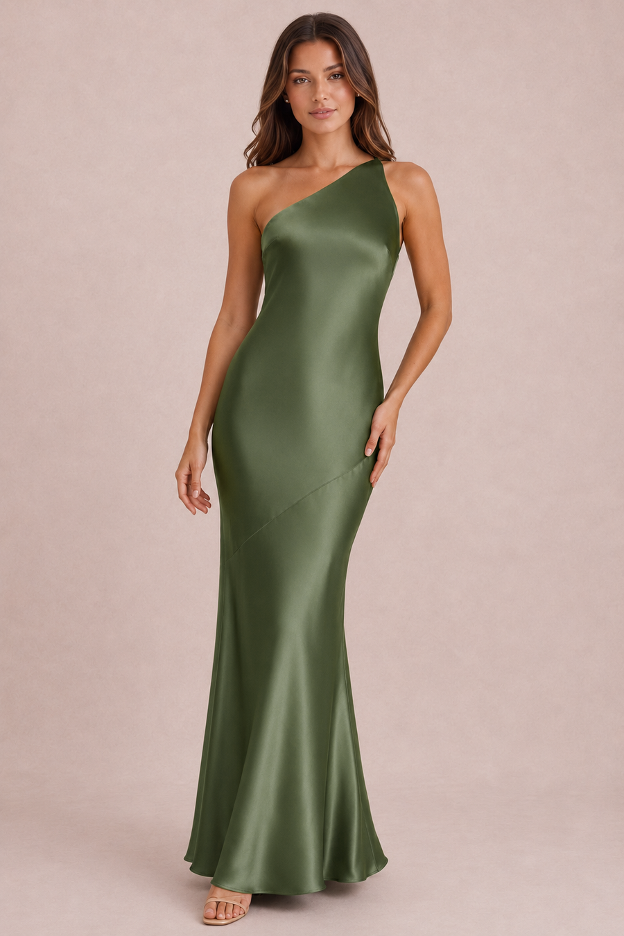 Jacinta Azeitona | Vestido de dama de honor tubinho em cetim mate