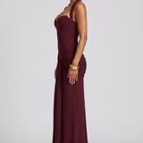 Joana | Vestido comprido tubinho em jersey franzido