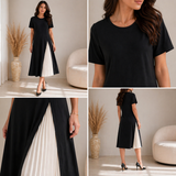 Leila | Vestido Midi com Painel Entrelaçado
