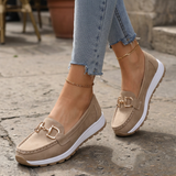 Beatriz | Mocassins Conforto com Fivela Dourada