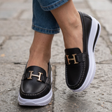 Gaia | Mocassins Plataforma com Fivela Dourada