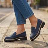 Helena | Mocassins com Plataforma e Salto Grosso