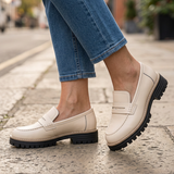 Helena | Mocassins com Plataforma e Salto Grosso