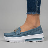 Gaia | Mocassins Plataforma com Fivela Dourada