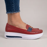 Gaia | Mocassins Plataforma com Fivela Dourada