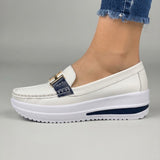 Gaia | Mocassins Plataforma com Fivela Dourada