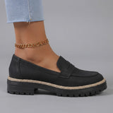 Helena | Mocassins com Plataforma e Salto Grosso