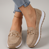Beatriz | Mocassins Conforto com Fivela Dourada