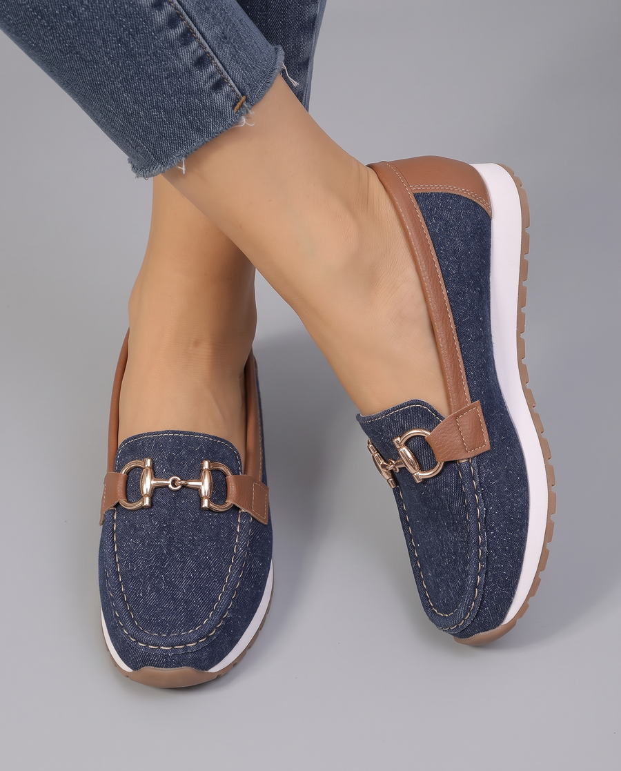 Beatriz | Mocassins Conforto com Fivela Dourada