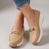 Ornella | Mocassins Conforto com Fivela Dourada