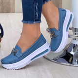 Gaia | Mocassins Plataforma com Fivela Dourada