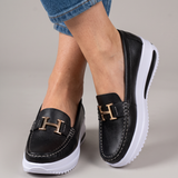 Gaia | Mocassins Plataforma com Fivela Dourada