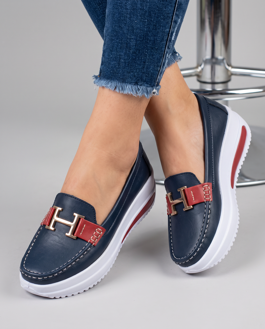 Gaia | Mocassins Plataforma com Fivela Dourada